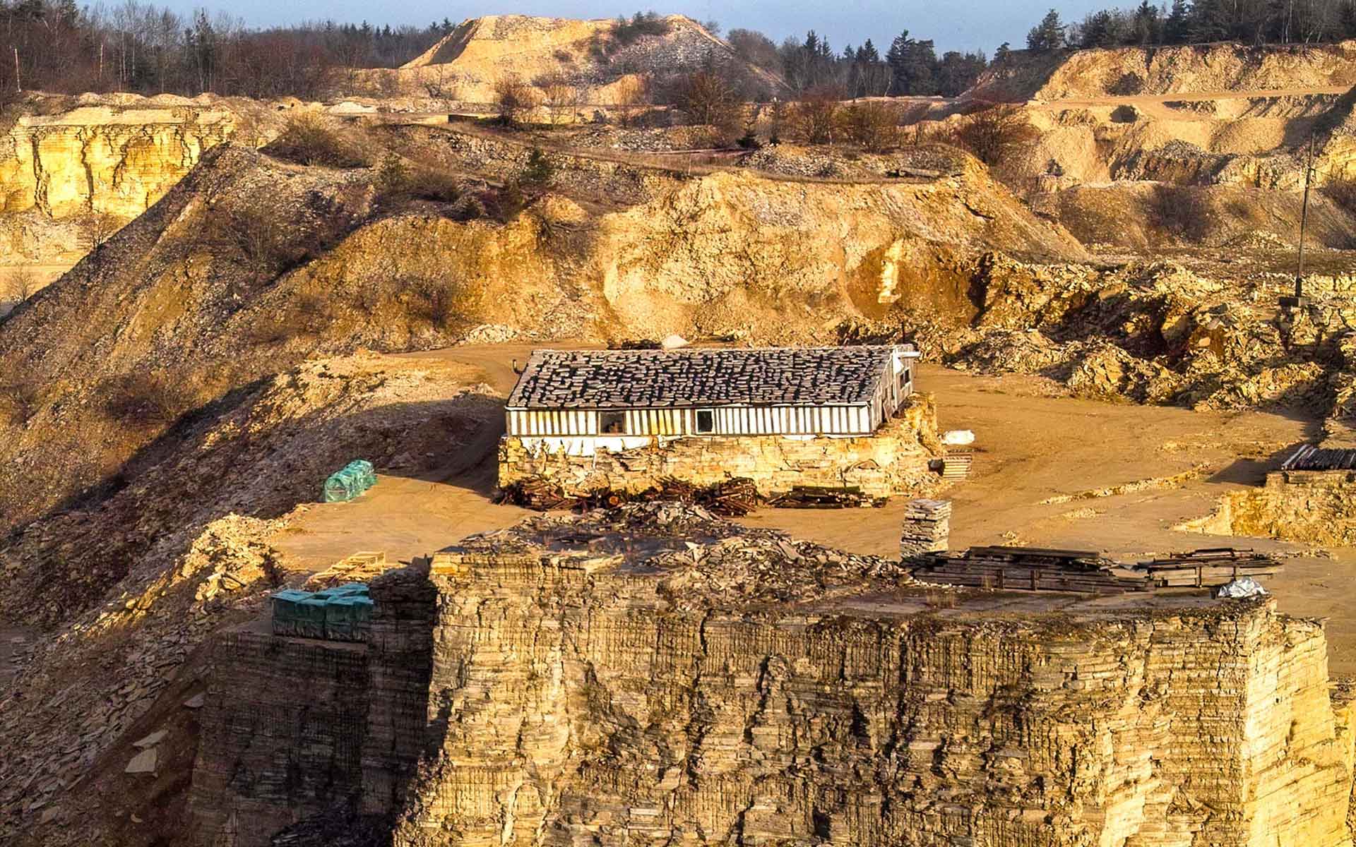 Panoramic view of a quarry near Solnhofen