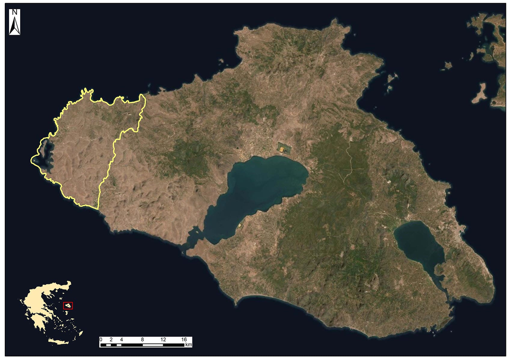 Map of Lesvos Island UNESCO Global Geopark
