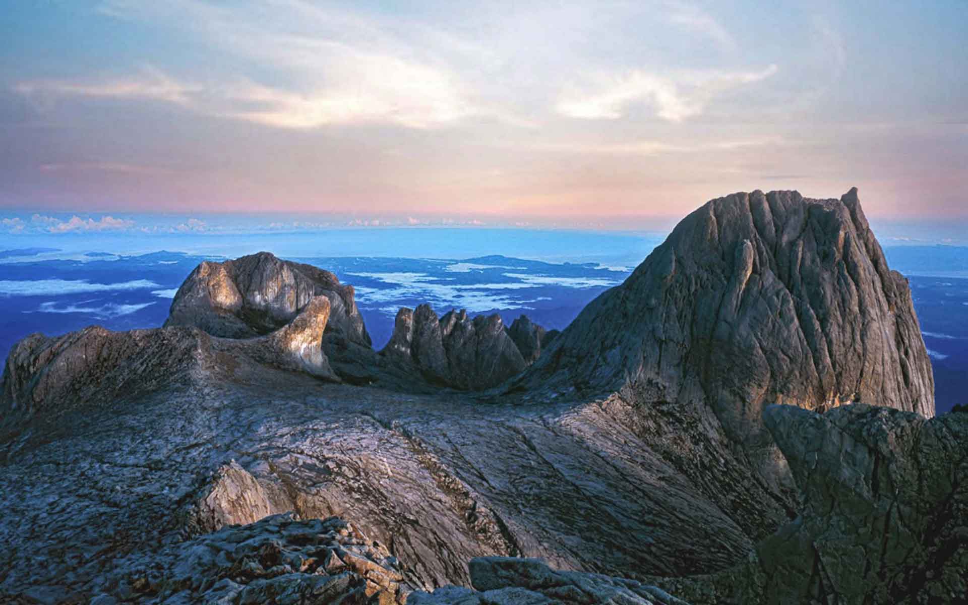 Glacial erosion landforms at the Mount Kinabalu