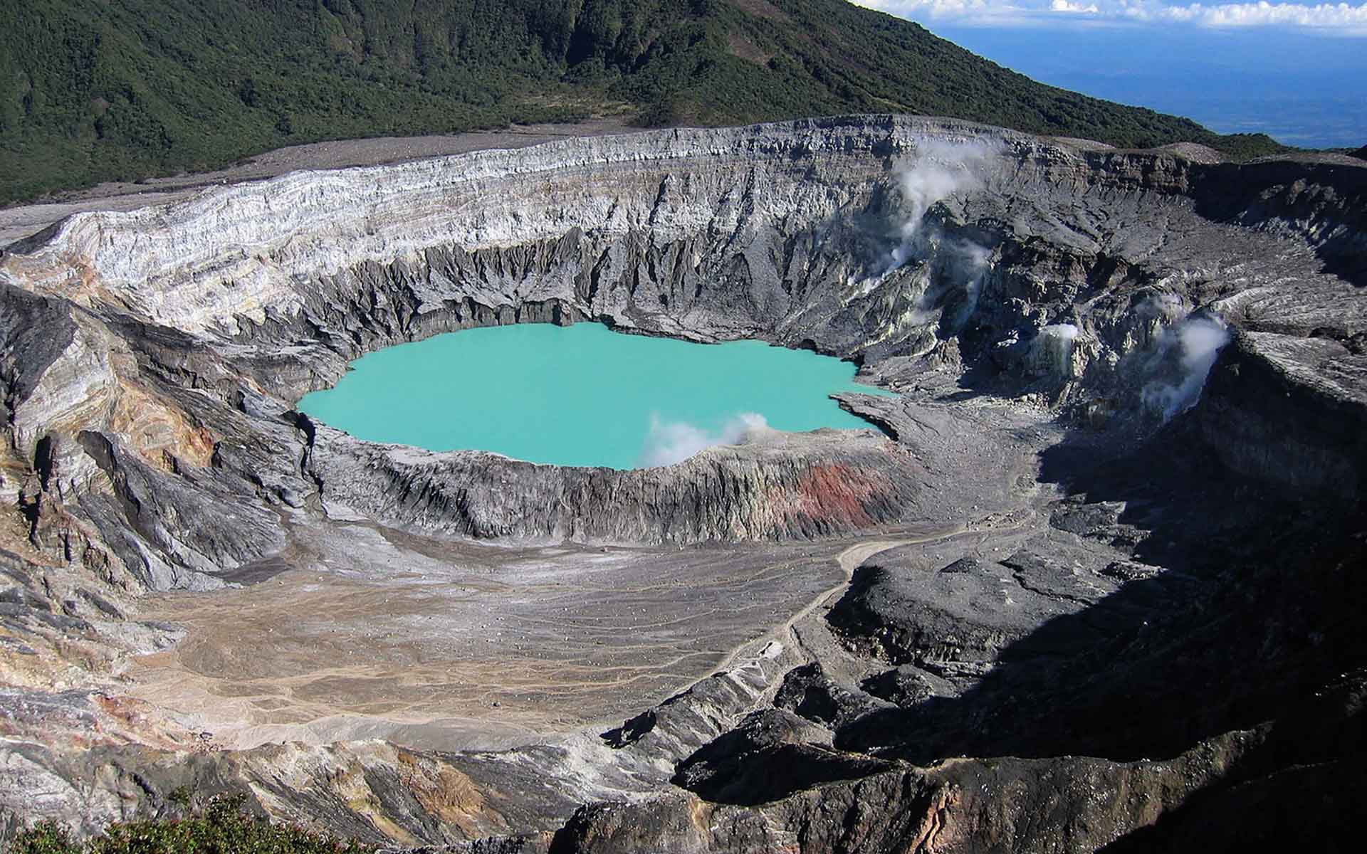 Aerial view of Poás volcano