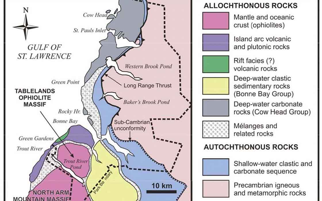 Geological map of the Gros Morne