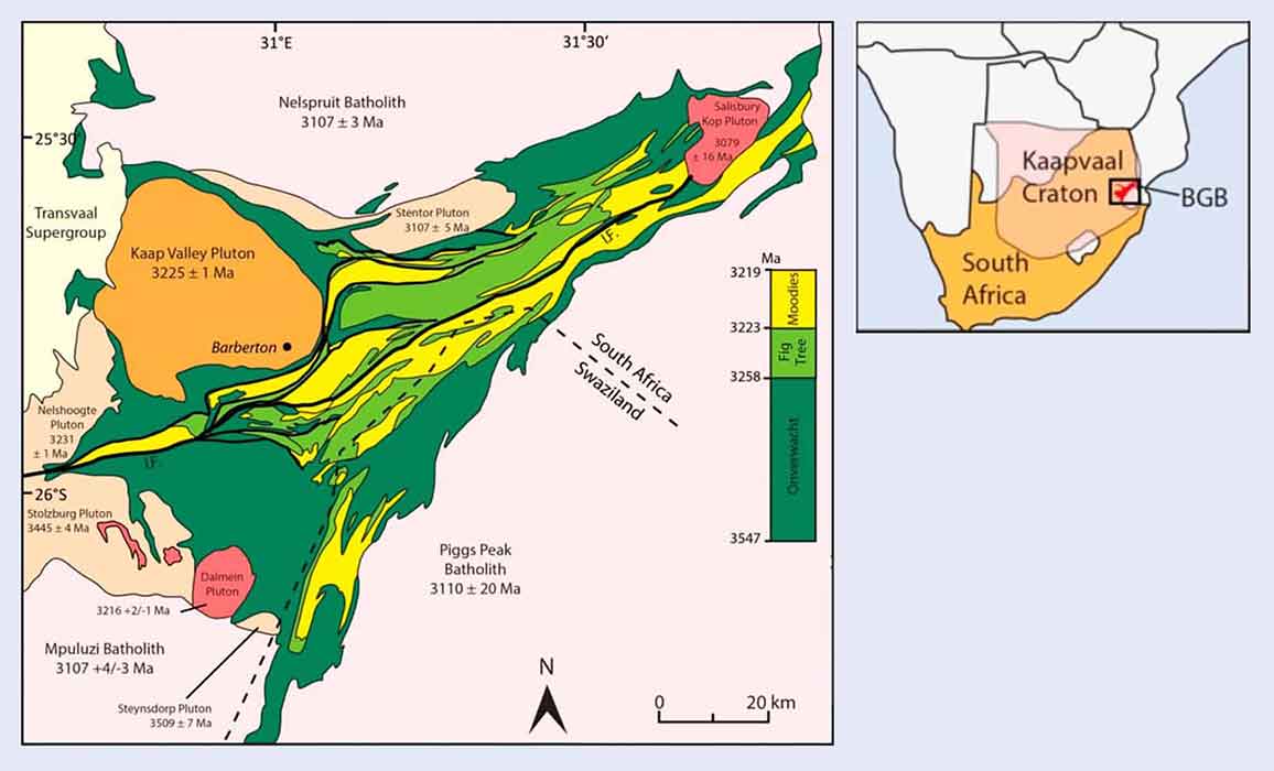 Geological map of the Barberton Greenstone Belt