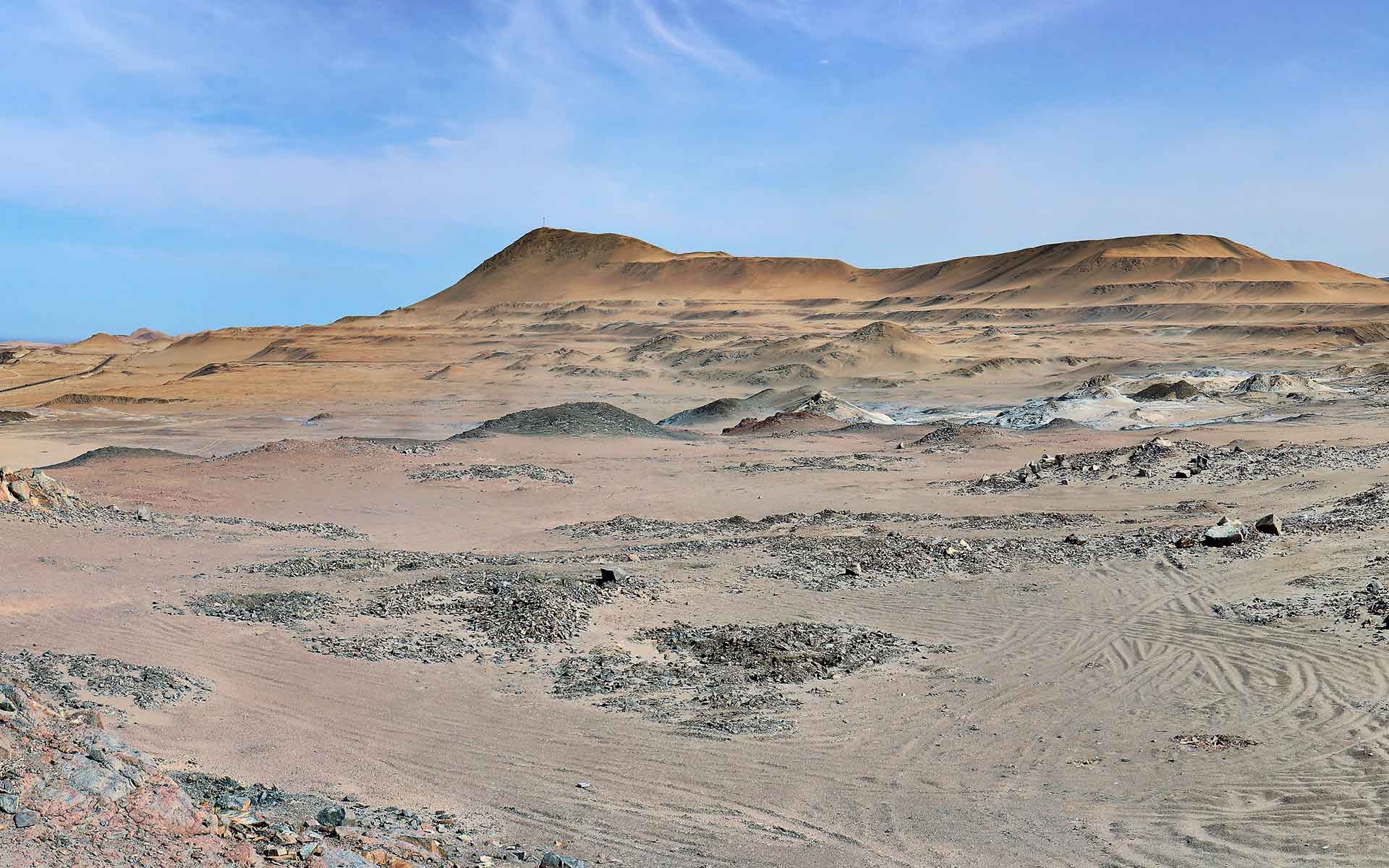 Shows eight marine terraces of Cerro El Huevo. These marine terraces provide important information on the tectonic uplift processes during the Quaternary in the area.