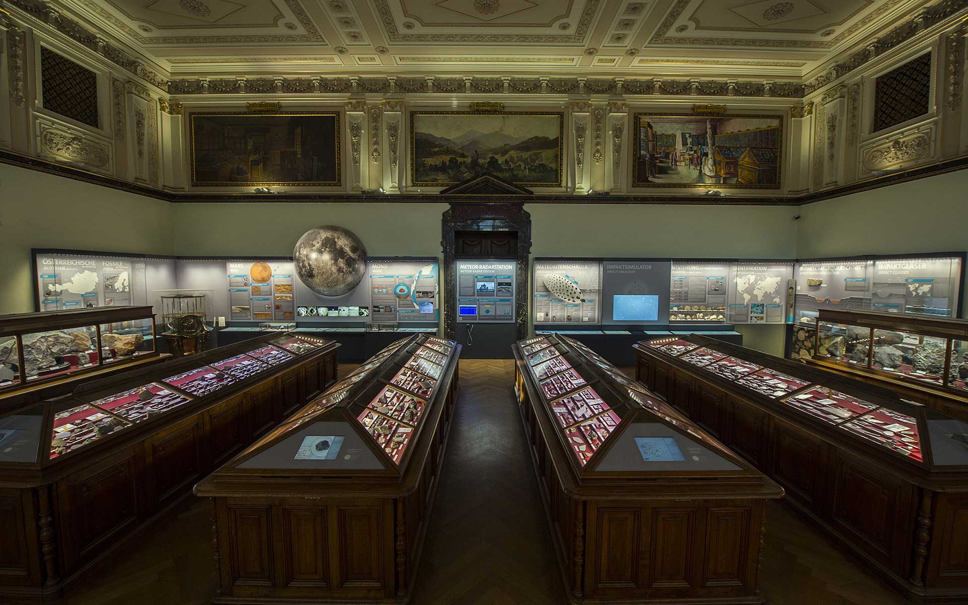 The Meteorite Hall (Hall V) of the Natural History Museum Vienna – The world’s largest meteorite exhibit [photo by Kurt Kracher-NHMW].